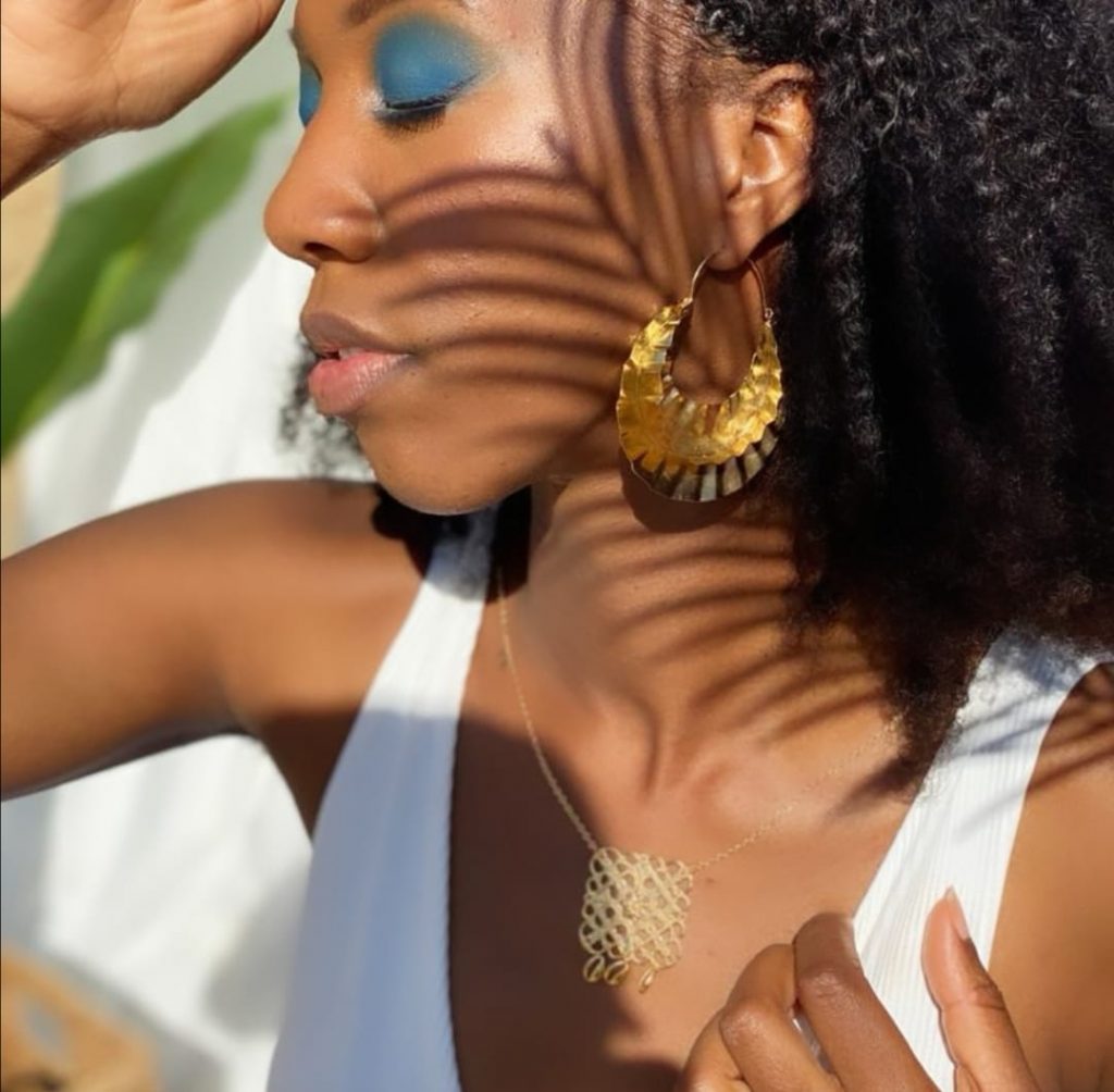 Boucles d'oreilles Peul Fulani doré bijou ethnique artisanal