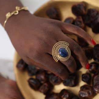 Bague Tahira couleur bleu touareg