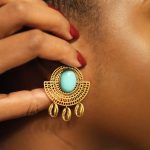 Boucles d'oreilles en pierre Tahira bleu ciel