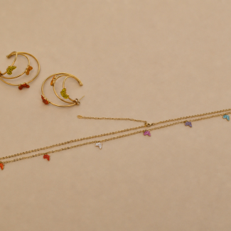Duo bijoux Chaine de taille Owé et Boucles créoles Ori